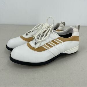 Adidas Women's Golf Shoes Sz 7 White Brown NWT‎
